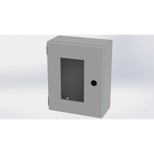 1/4 Turn Latch Electrical Enclosures, 10 in H, 4 in D, 8 in W, NEMA 3R, 4, 12, 13, Carbon Steel